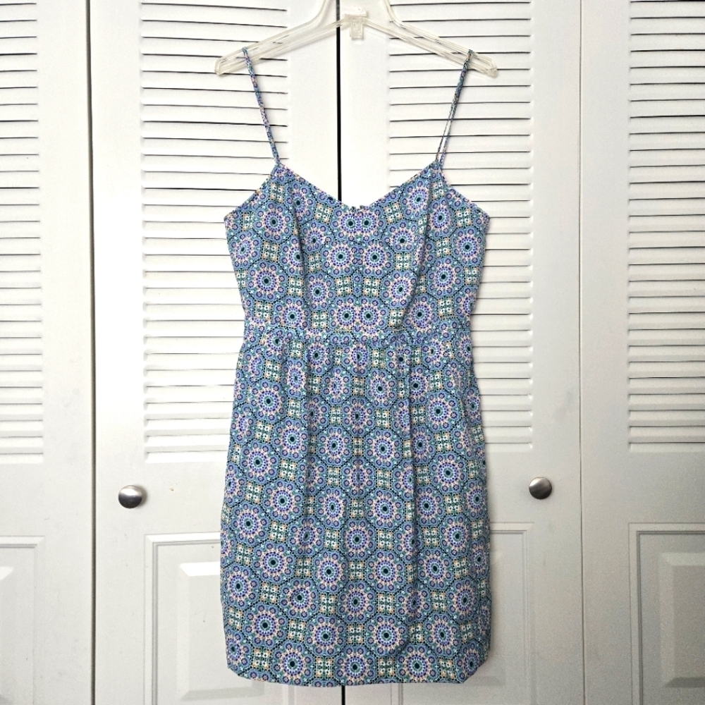 J. Crew Factory Medallion Stain-glass Geo Slip Dress With Pockets 8